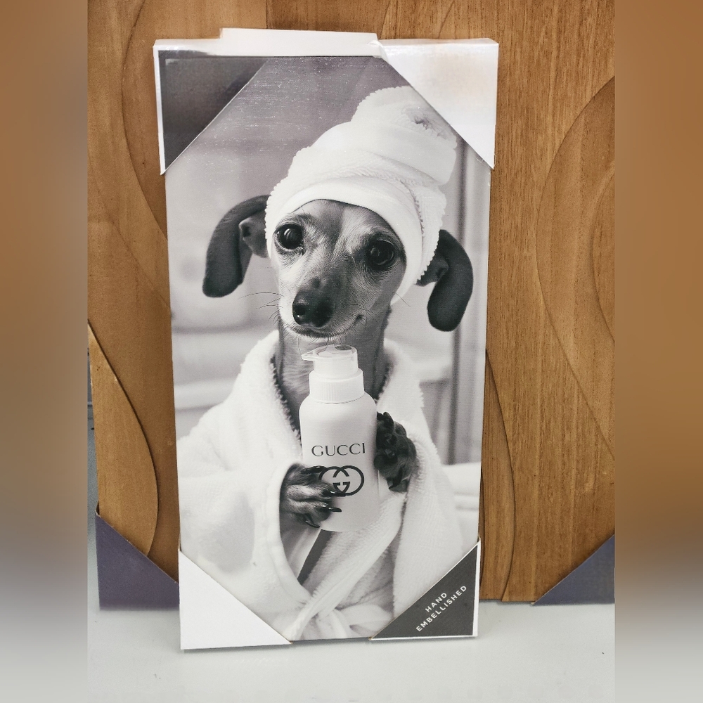 ❌️SOLD❌️Glam Doxxie Bath Ready Canvas Funny Bathroom Wall Art Decor